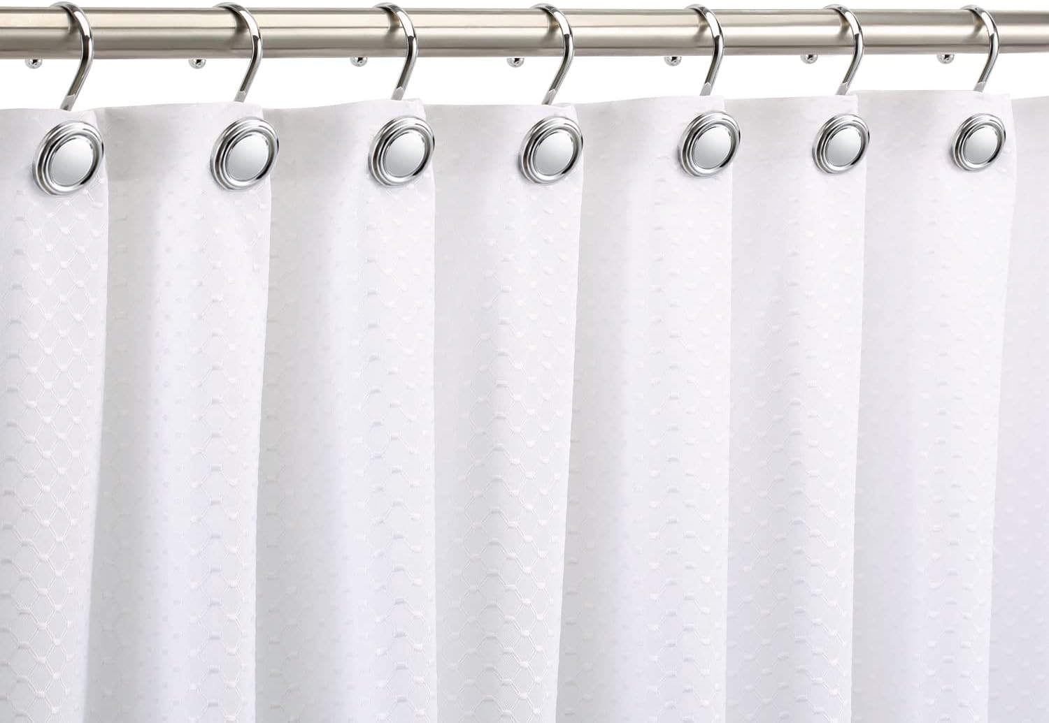 Silver Shower Curtain Hooks,  Chrome Decorative Shower Curtain Hooks for Bathroom, Rt Proof Shower Curtain Rings Hangers for Shower Curtain Rod,Set of 12 Metal Glossy Round Design - Image 4