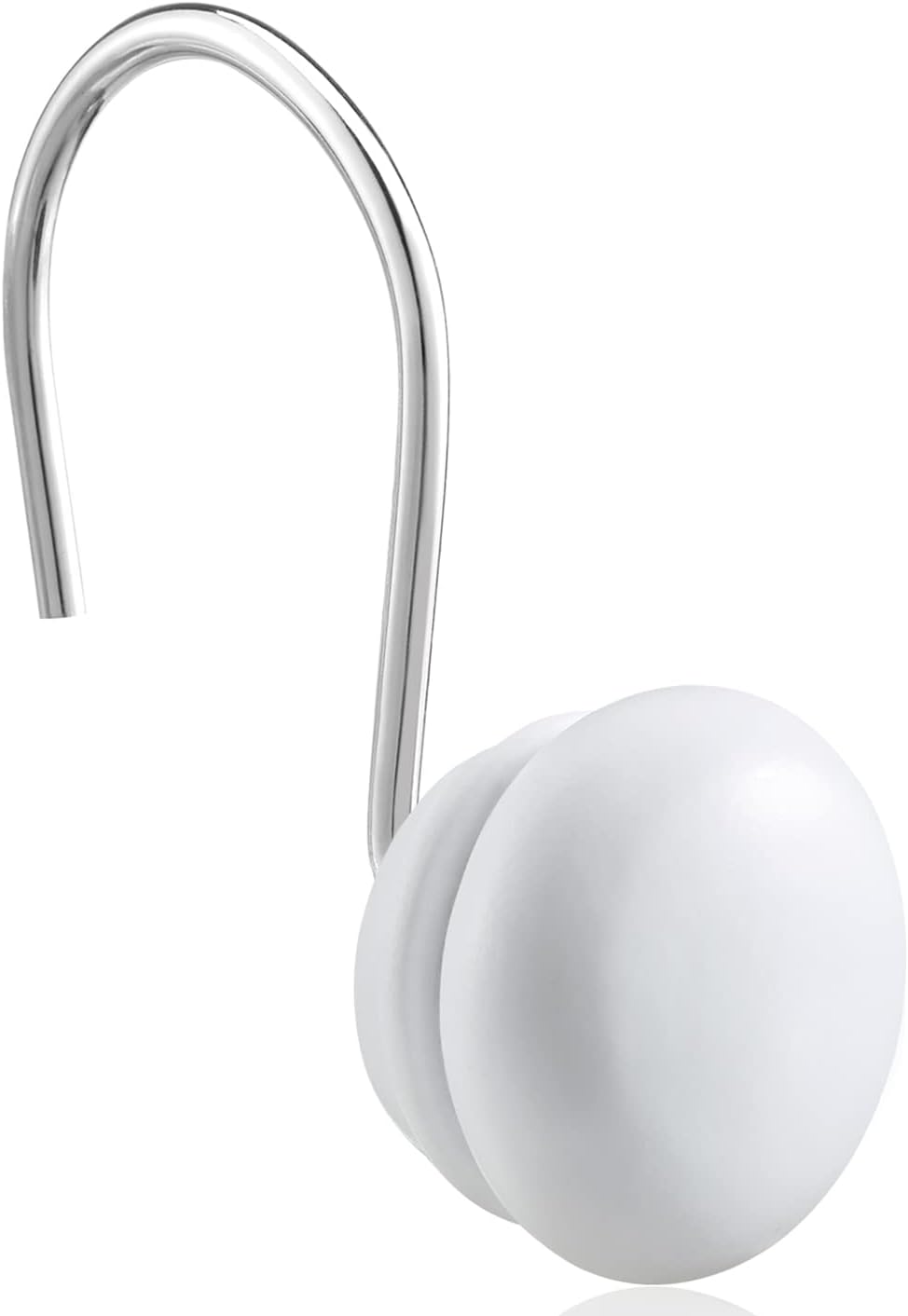 White Shower Curtain Hooks, Rt Proof Shower Curtain Rings for Bathroom,  Decorative Shower Hooks Hangers for Shower Curtain Rod,Set of 12 - Image 1