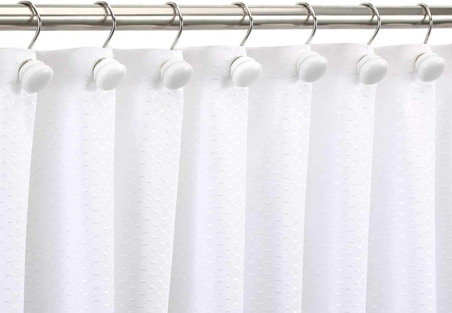 White Shower Curtain Hooks, Rt Proof Shower Curtain Rings for Bathroom,  Decorative Shower Hooks Hangers for Shower Curtain Rod,Set of 12 - Image 4