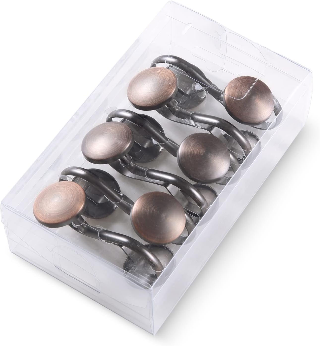 Bronze Shower Curtain Hooks, Rtproof Shower Hooks for Shower Curtain Bathroom,  Oil Rubbed Decorative Shower Rings for Shower Curtain Rod Hangers, Thread Shape Design Set of 12 - Image 7