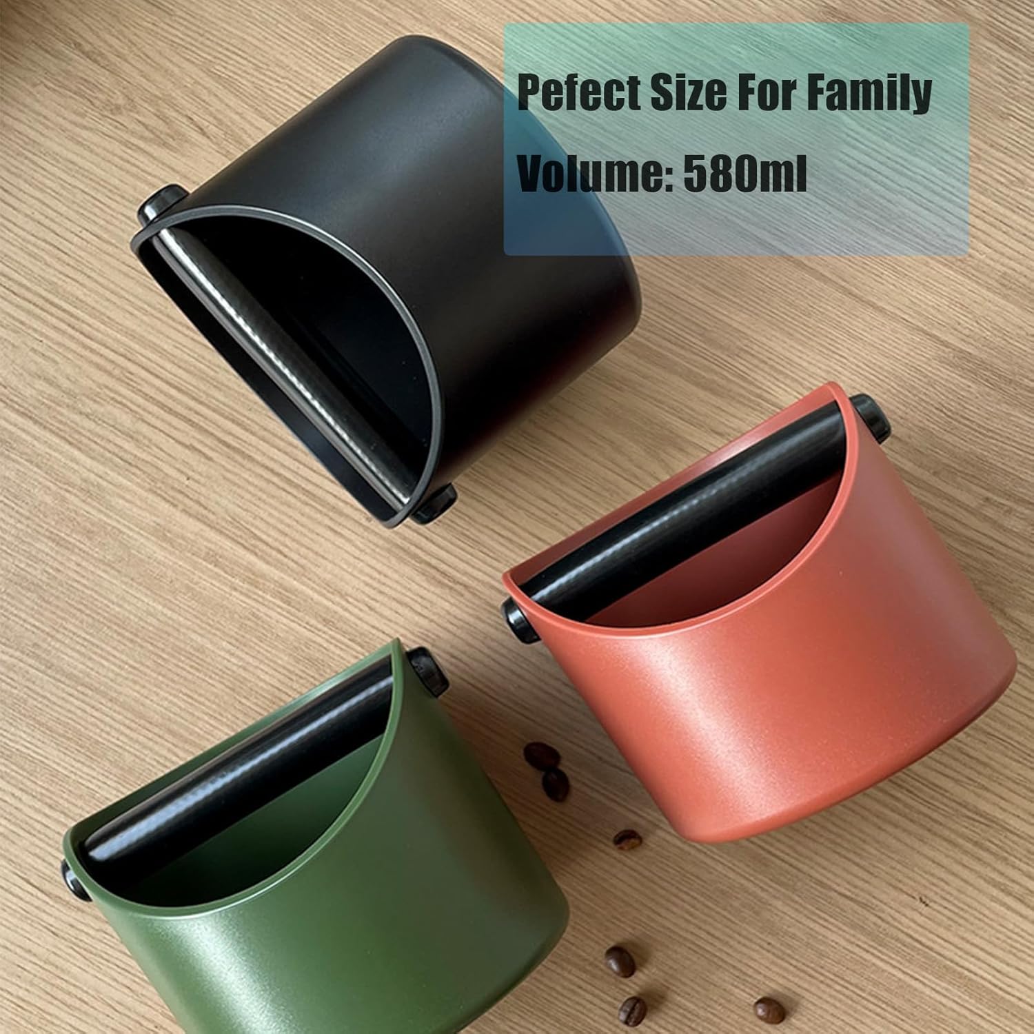 Coffee Knock Box, 4.6 in, Barista Style Espresso Grounds Knock Box, Removable Plastic Knock Rod, Non-Slip Base, Espresso Maker Accessory (Black) - Image 3