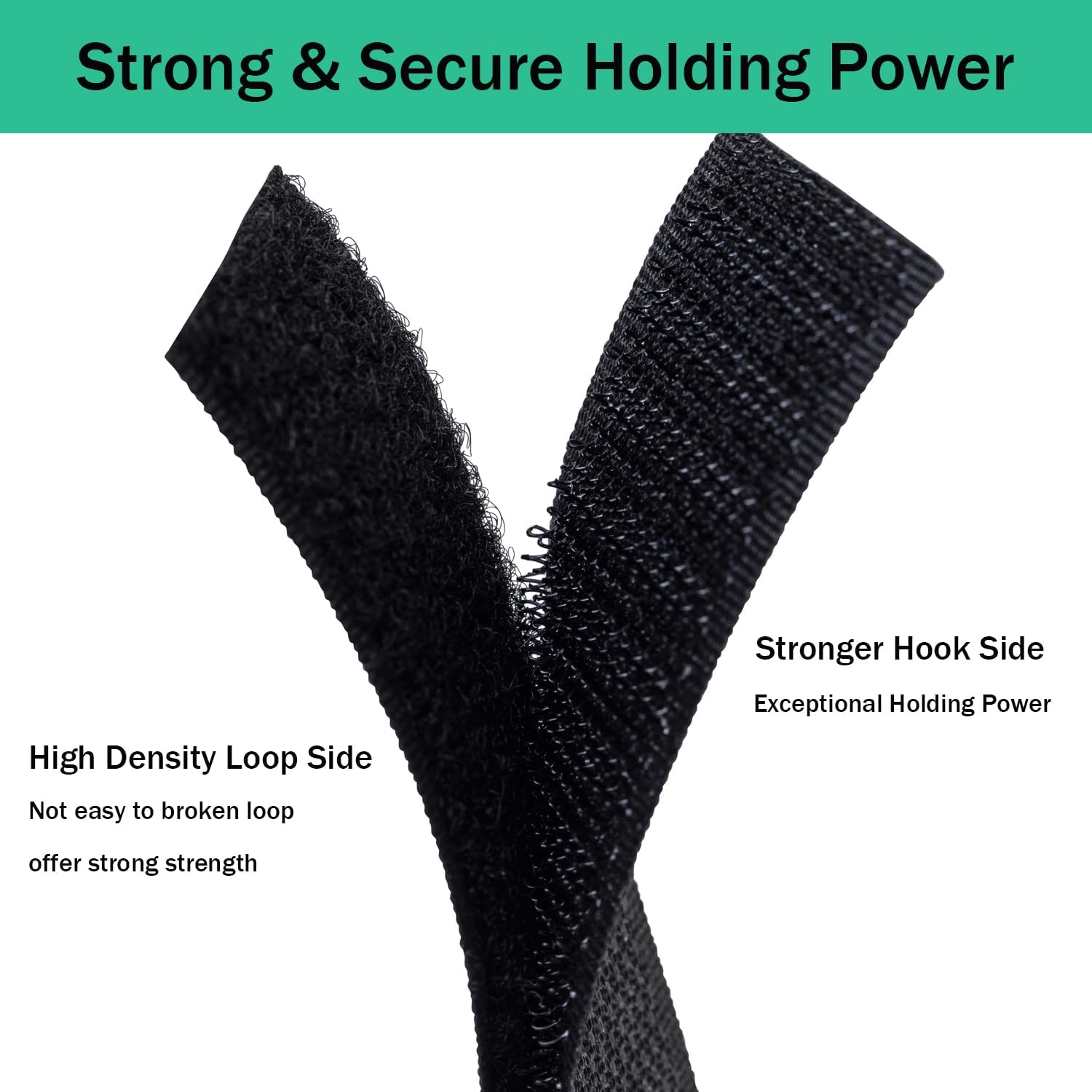 2 Inch Sew on Hook and Loop Strips | Easy to Sew | Excellent Grip | Non-Adhesive Back Nylon Fabric Fastener Strips for Clothing Sewing Crafts and DIY Projects, Black, 2in x 3yd - Image 3