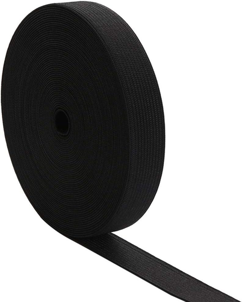 1 Inch by 20 Yard Black Heavy Stretch High Elasticity Elastic Spool Knit Elastic Bands for Sewing - Image 2