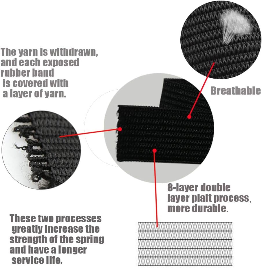 1 Inch by 20 Yard Black Heavy Stretch High Elasticity Elastic Spool Knit Elastic Bands for Sewing - Image 3