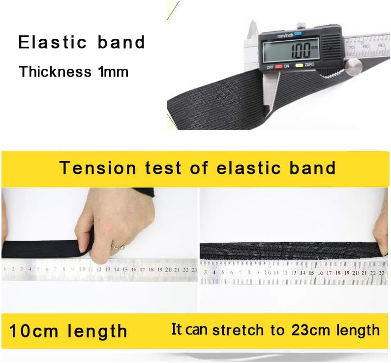 1 Inch by 20 Yard Black Heavy Stretch High Elasticity Elastic Spool Knit Elastic Bands for Sewing - Image 4