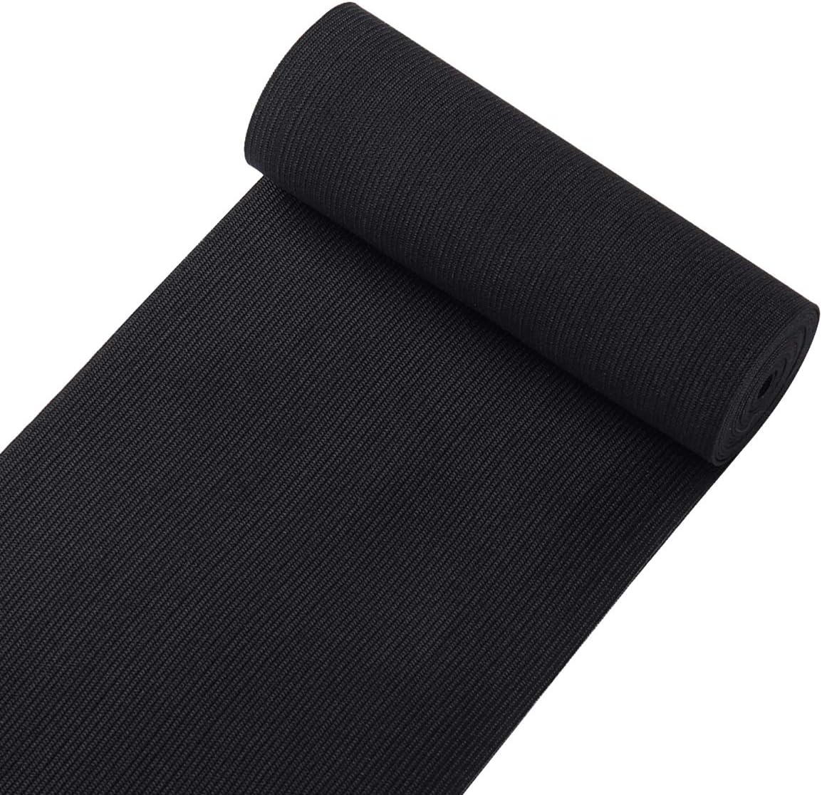 Knit Elastic Bands for Sewing Black Heavy Stretch High Elasticity Flat Elastic Cord 6 Inch Wide Braided Elastic Spool 2 Yard - Image 1