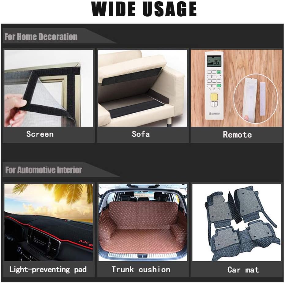 Self Adhesive Hook and Loop Tape Roll 3/4 Inch Black Strong Adhesive Interlocking Tape for Picture and Tools Hanging Pedal Board Fastening 12.6 Yard - Image 5