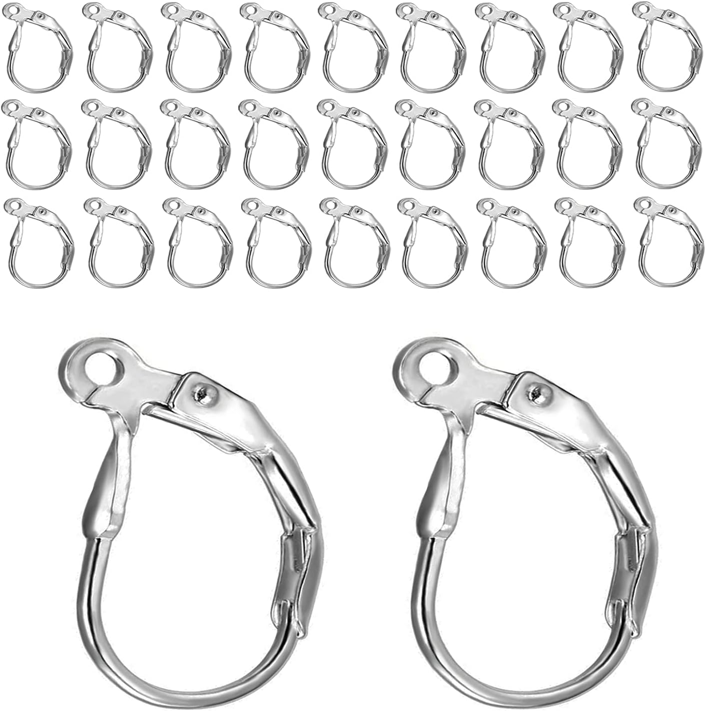 Stainless Steel Leverback Earring Hooks 100pcs French Ear Wire Lever Back Earwire for Jewelry Making Crafting - Image 1