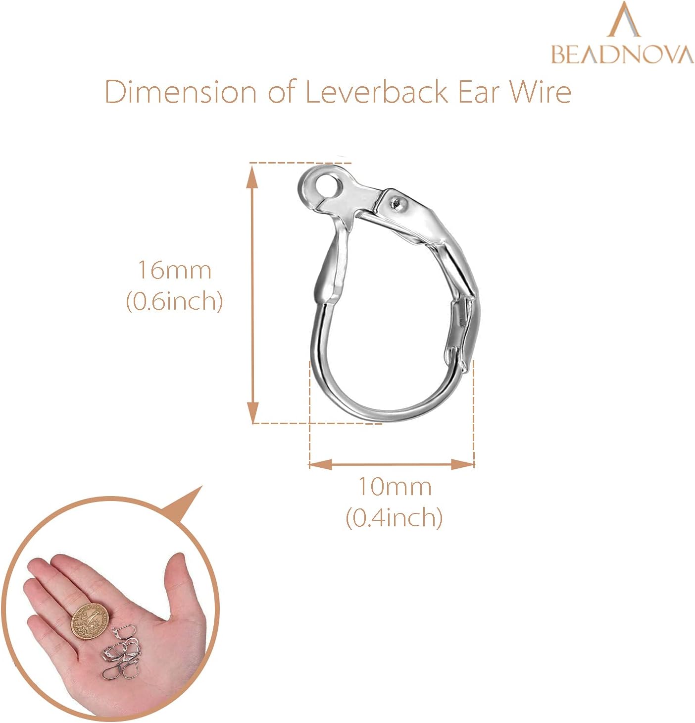 Stainless Steel Leverback Earring Hooks 100pcs French Ear Wire Lever Back Earwire for Jewelry Making Crafting - Image 2