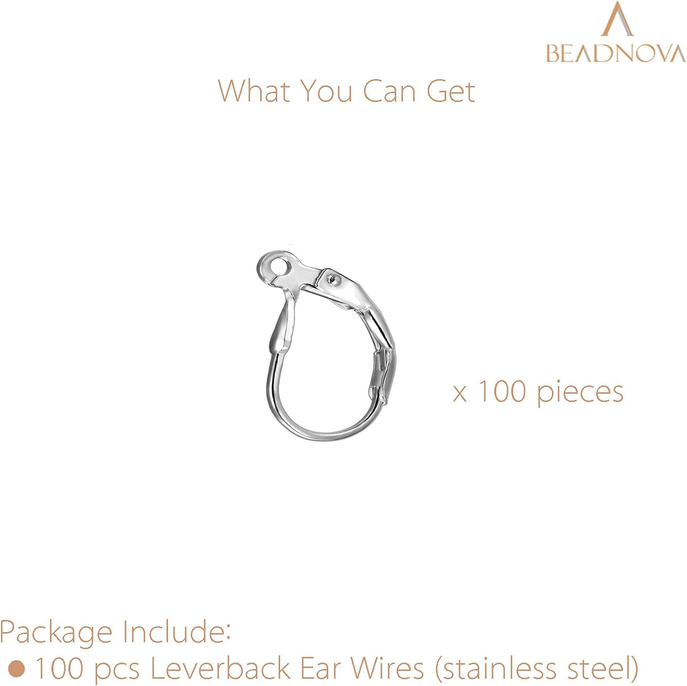 Stainless Steel Leverback Earring Hooks 100pcs French Ear Wire Lever Back Earwire for Jewelry Making Crafting - Image 3