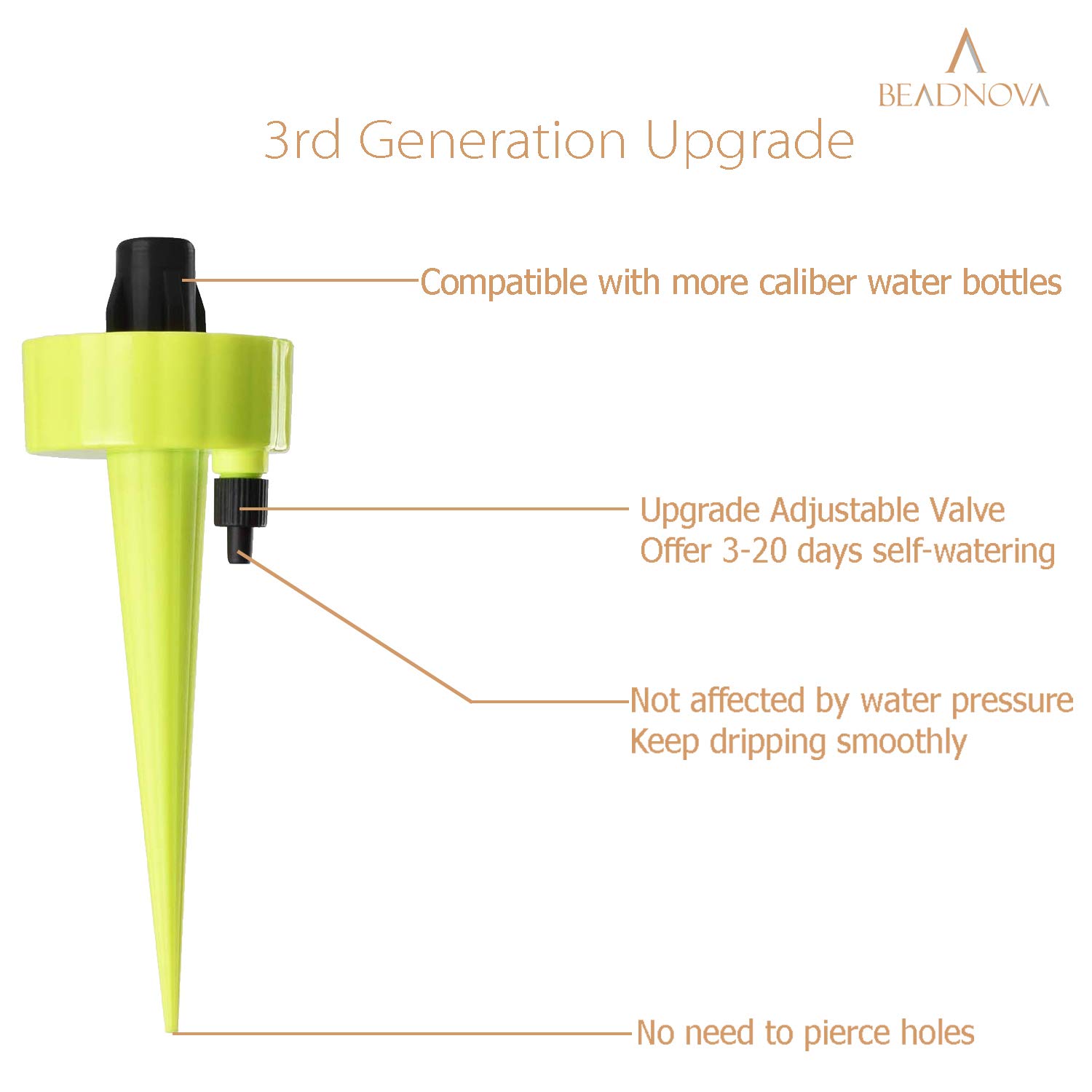 Plant Self Watering Spikes Automatic Irrigation Equipment Adjtable Self Watering Spikes for Plants with Slow Release Control Valve (Orange Blue Green, 6pcs) - Image 5