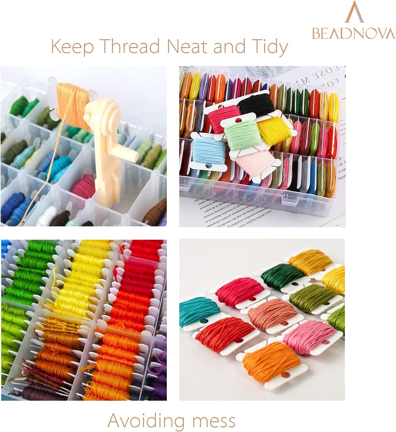 Embroidery Floss Bobbins 150pcs Embroidery Thread Holder with Winder Thread Bobbins for Floss Cross Stitch Crafting Sewing - Image 5