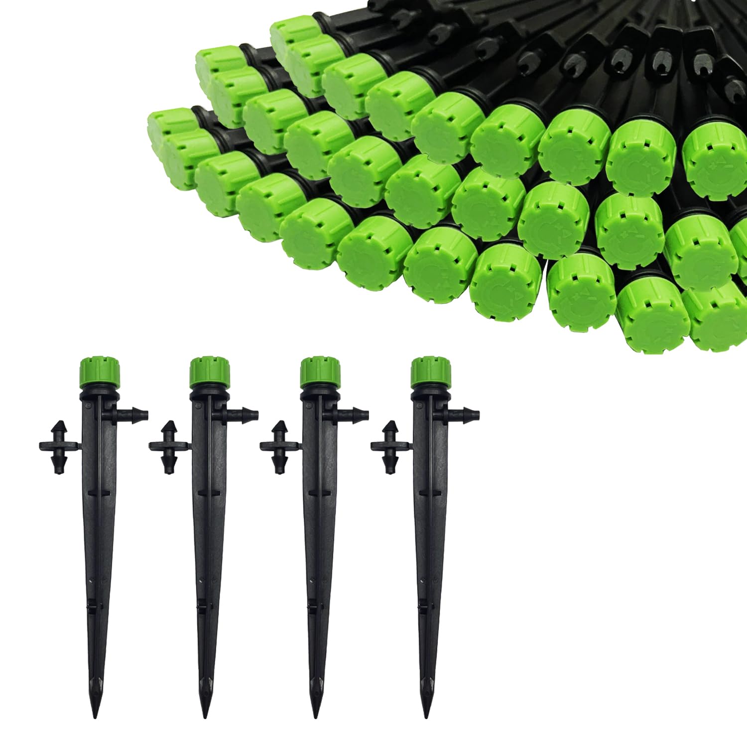 Irrigation Drippers 50pcs Drip Emitters for 1/4 Inch Irrigation Sprinkler 360 Degree Micro Sprinkler Adjtable Drip Heads Drippers for Garden Patio Lawn - Image 1