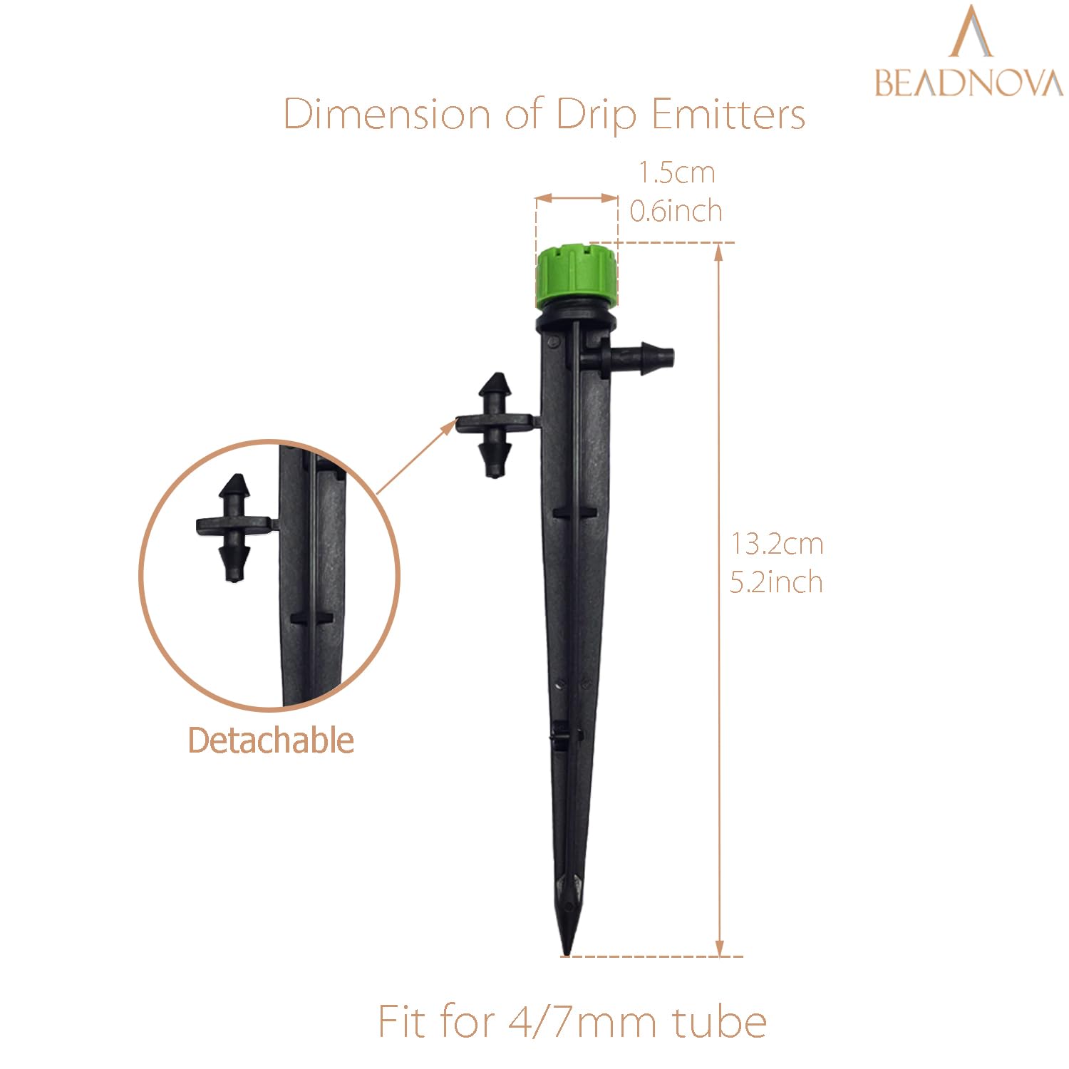 Irrigation Drippers 50pcs Drip Emitters for 1/4 Inch Irrigation Sprinkler 360 Degree Micro Sprinkler Adjtable Drip Heads Drippers for Garden Patio Lawn - Image 2