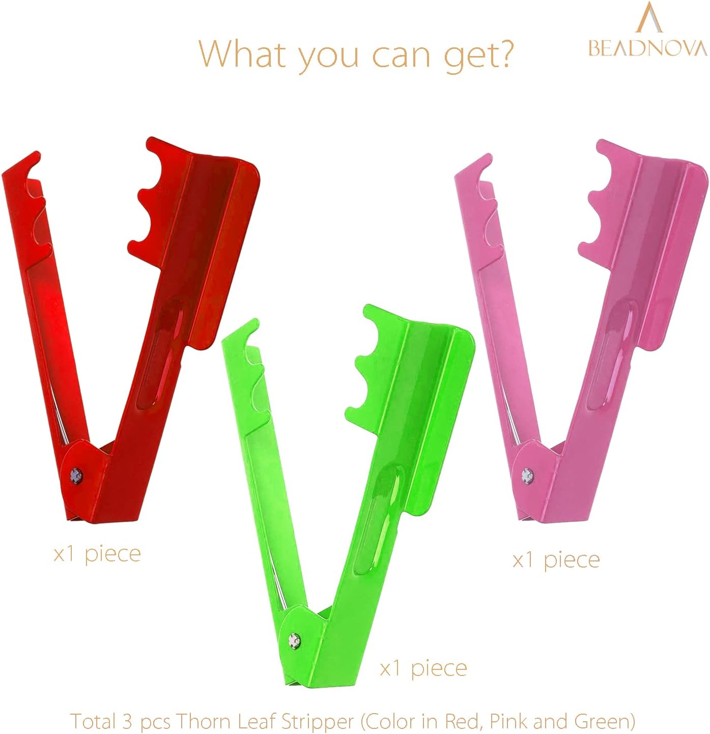 Rose Thorn Stripping Tool Stripper Metal Stripper Thorn Remover for Floral DIY and Gardening (3pcs, Red Green and Pink) - Image 3