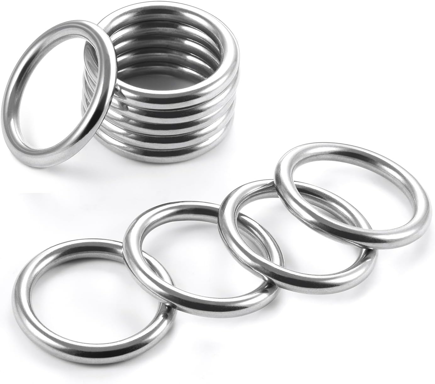 CooBigo 15pcs 1 Inch Stainless Steel Ring Buckle, Metal O Rings Buckles, Solid Welded Loop for Dreamcatcher Keyrings, Dog Collars, Macrame, Hanging Strap Slings - Image 1