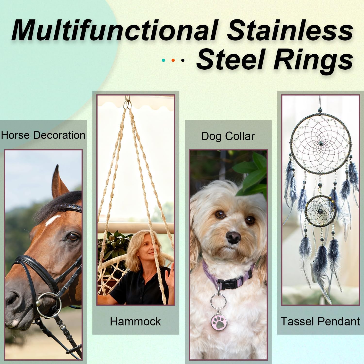CooBigo 15pcs 1 Inch Stainless Steel Ring Buckle, Metal O Rings Buckles, Solid Welded Loop for Dreamcatcher Keyrings, Dog Collars, Macrame, Hanging Strap Slings - Image 5