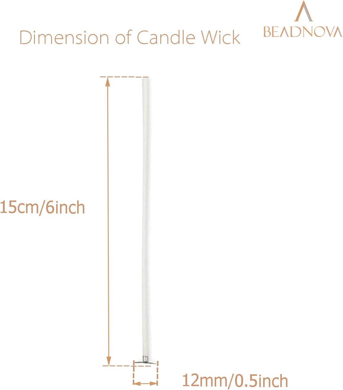 Candle Wicks 6 Inch 200pcs Large Cotton Wicks String for Candle Making Supplies - Image 2
