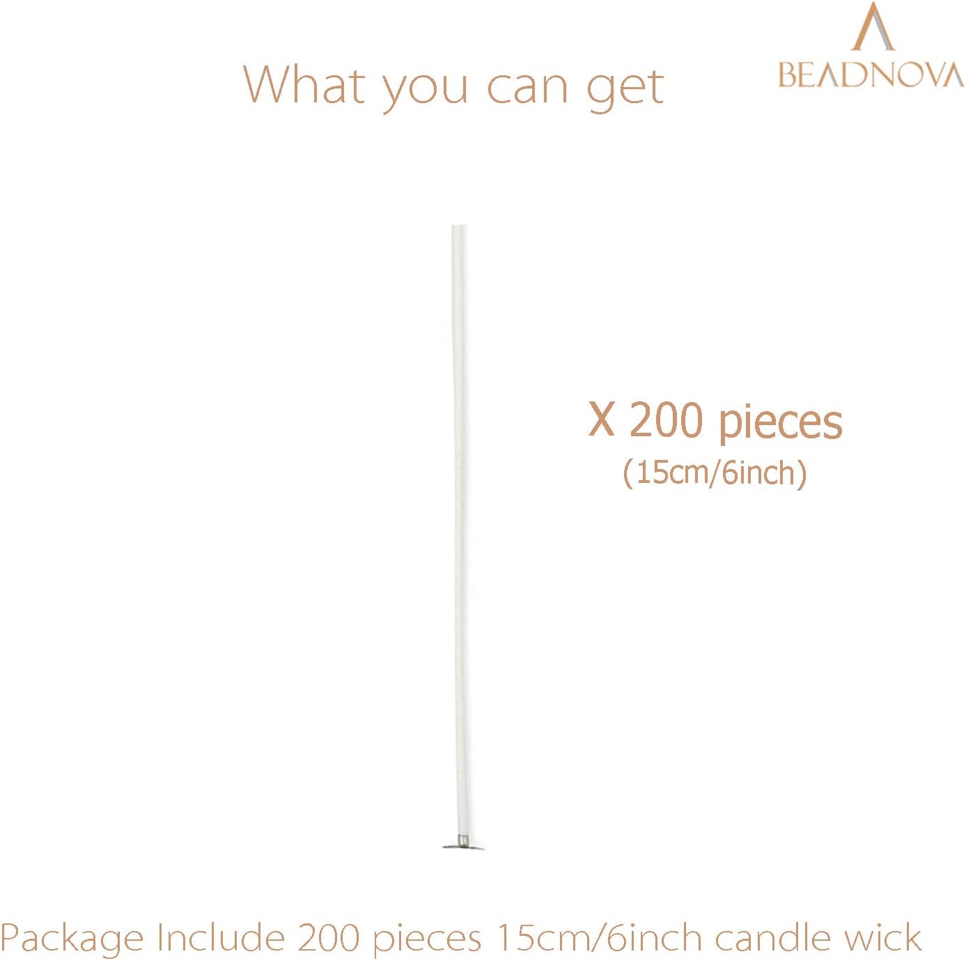Candle Wicks 6 Inch 200pcs Large Cotton Wicks String for Candle Making Supplies - Image 3