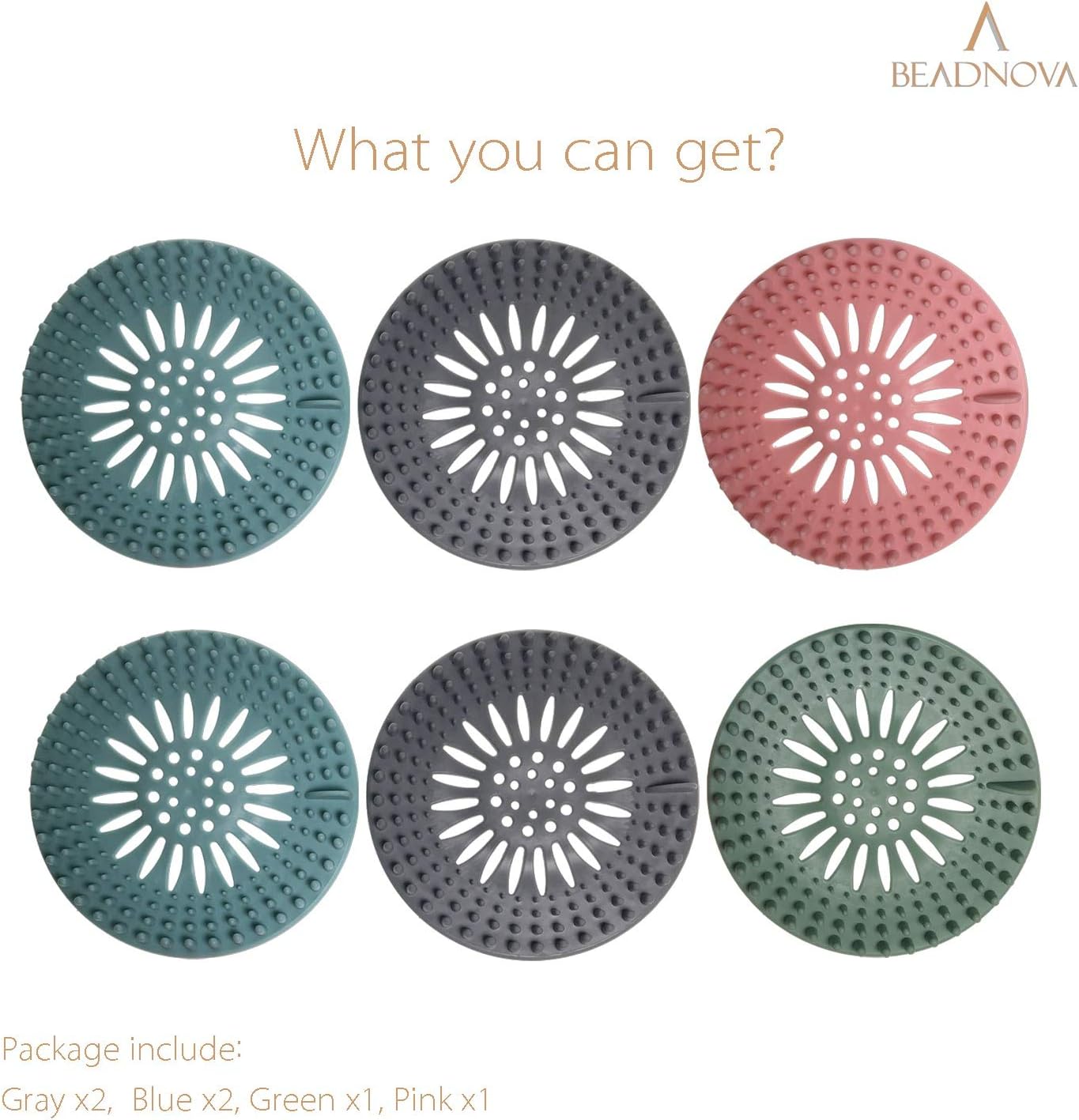 Shower Hair Drain Catcher Bathtub Silicon Tub Hair Catcher Universal Drain Stopper Bathtub Hair Catcher for Drain Bathroom Bathtub Kitchen Tub (Mix Colors, 6 Pack) - Image 3