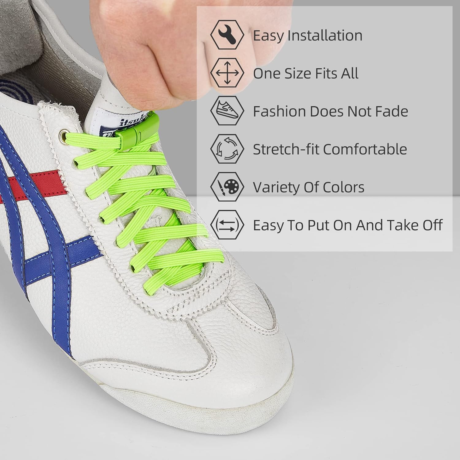 Elastic No Tie Shoe Laces, Stretch Tieless Shoelaces for Adults and Kids Sneakers Shoe Strings - Image 2
