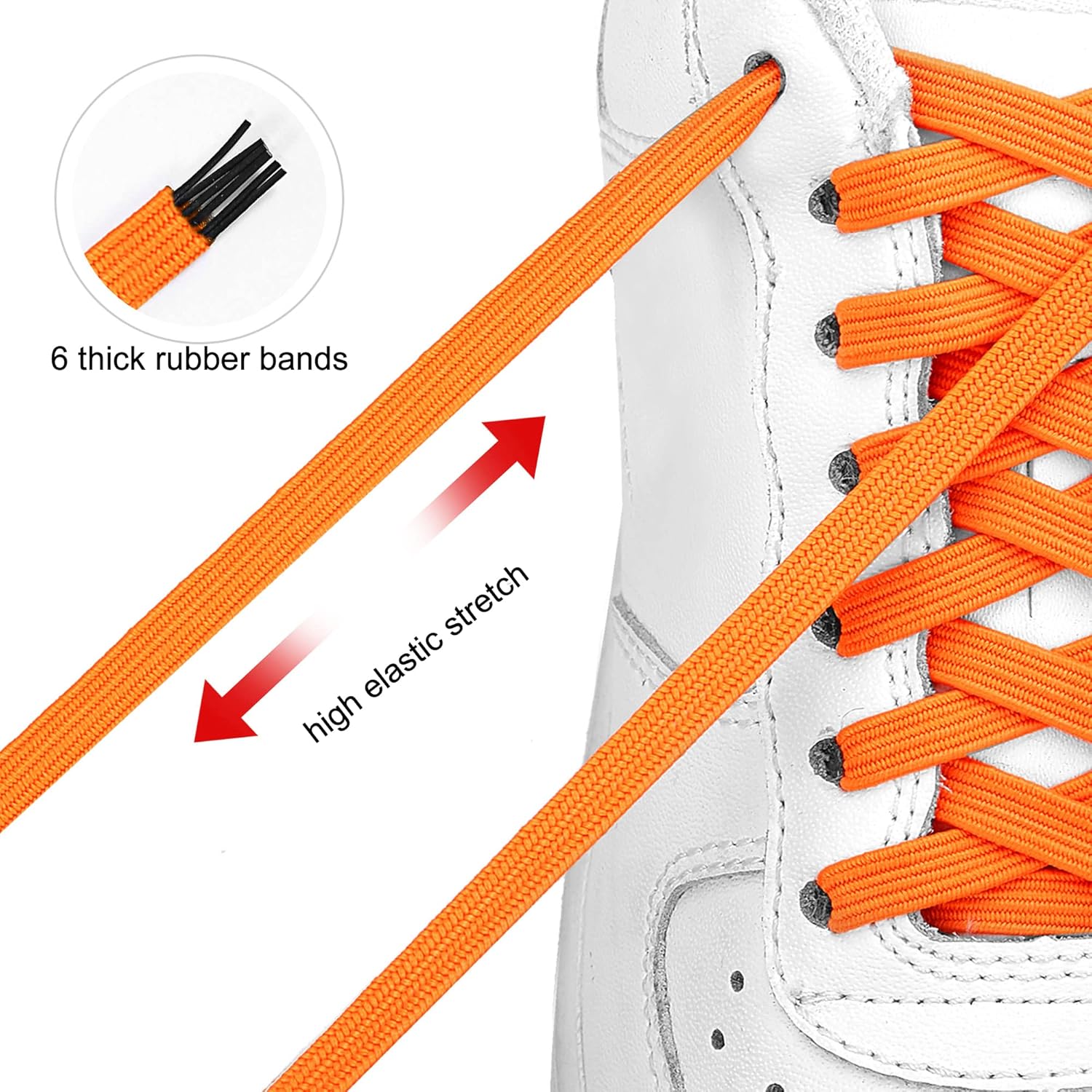 Elastic No Tie Shoe Laces, Stretch Tieless Shoelaces for Adults and Kids Sneakers Shoe Strings - Image 3