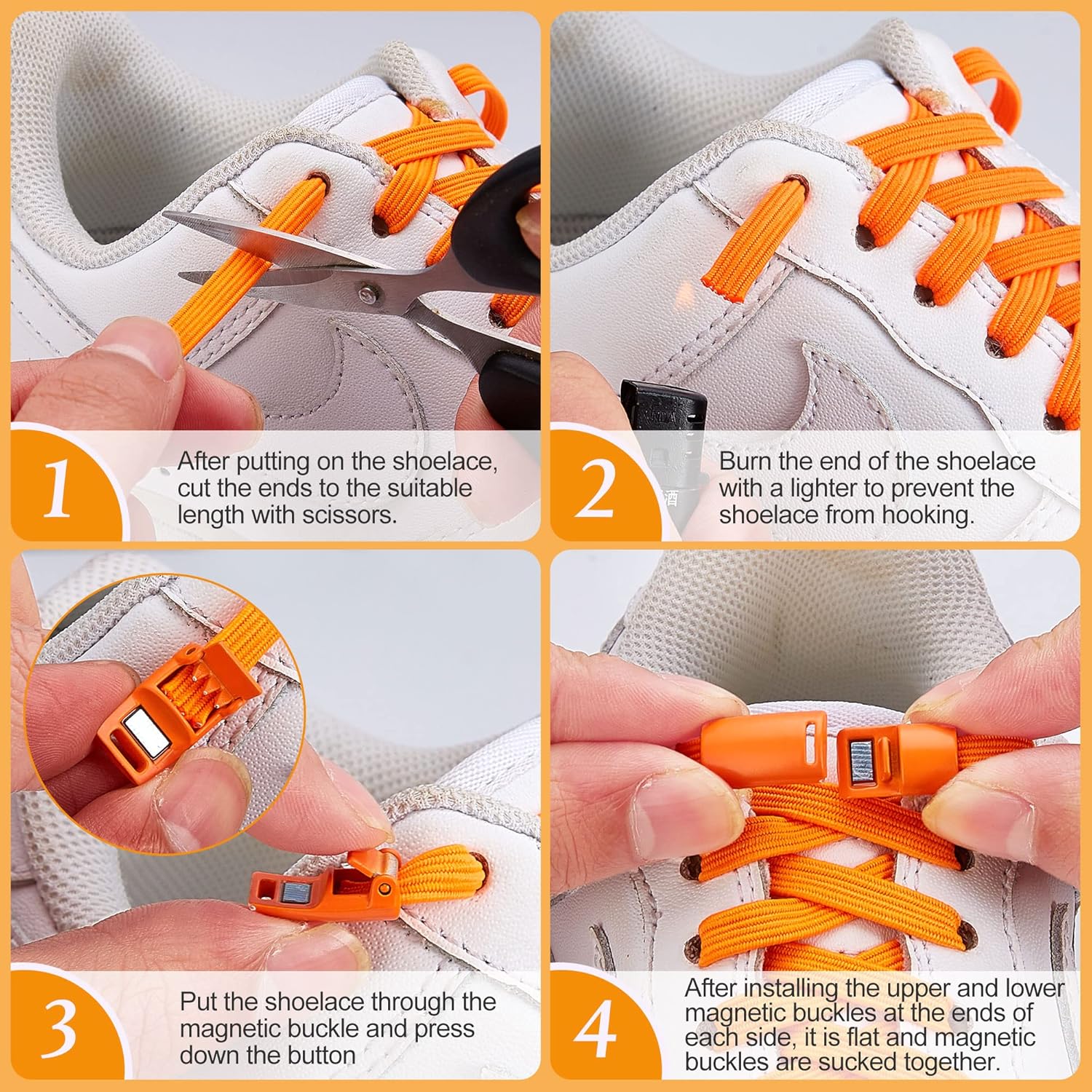 Elastic No Tie Shoe Laces, Stretch Tieless Shoelaces for Adults and Kids Sneakers Shoe Strings - Image 4