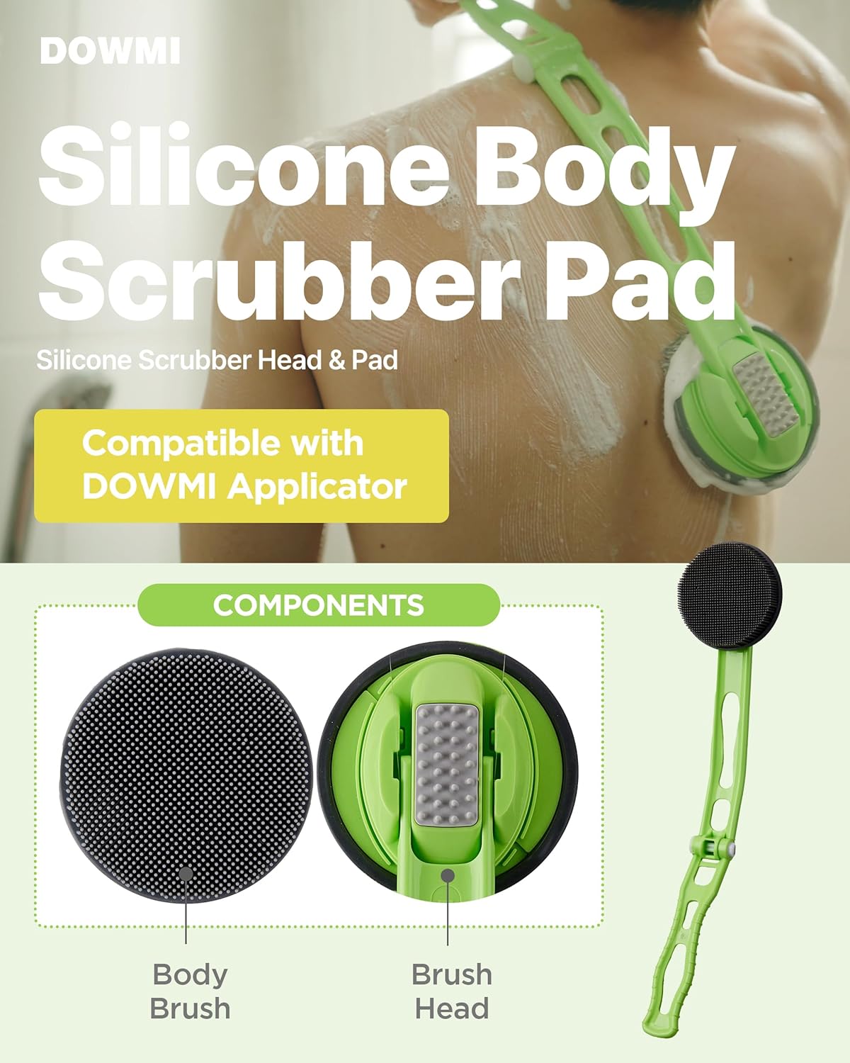Silicone Body Scrubber Refill Replacement Pad - Back Shower Scrub Brh - Hygienic and Durable Soft Silicone for Sensitive Skin - Image 2