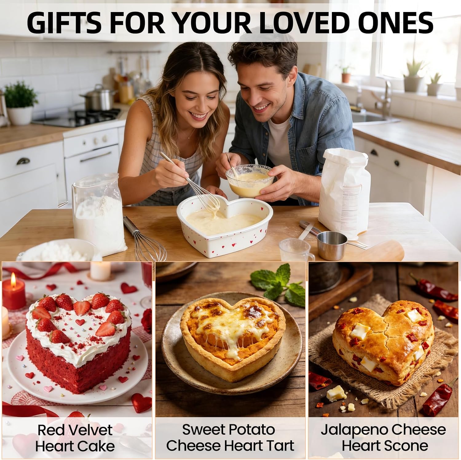2P 10 Inch Silicone Heart Shaped Cake Pans, Nonstick Cake Pan, BPA Free Silicone Heart Cake Baking Mold for Oven Dishwasher Safe-Heartdot - Image 7