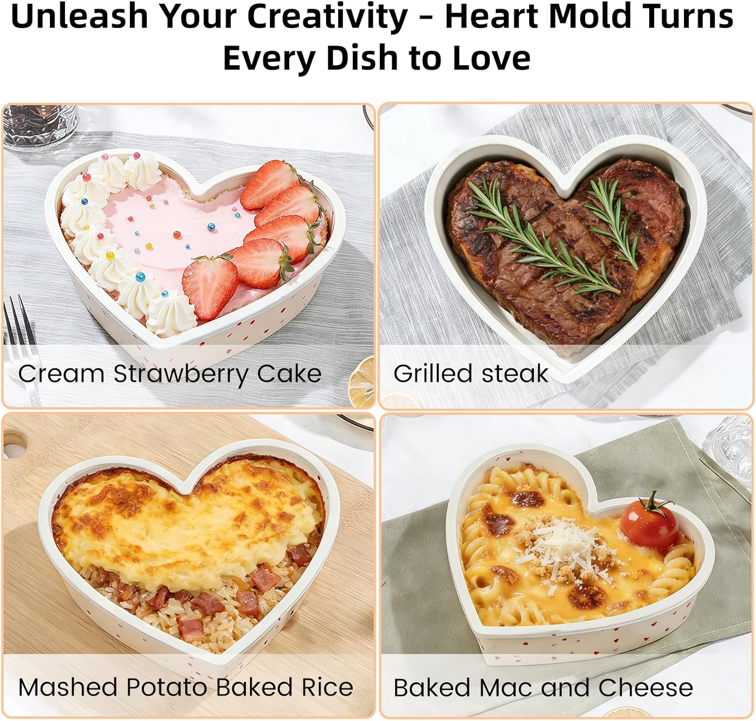 2P 10 Inch Silicone Heart Shaped Cake Pans, Nonstick Cake Pan, BPA Free Silicone Heart Cake Baking Mold for Oven Dishwasher Safe-Heartdot - Image 8