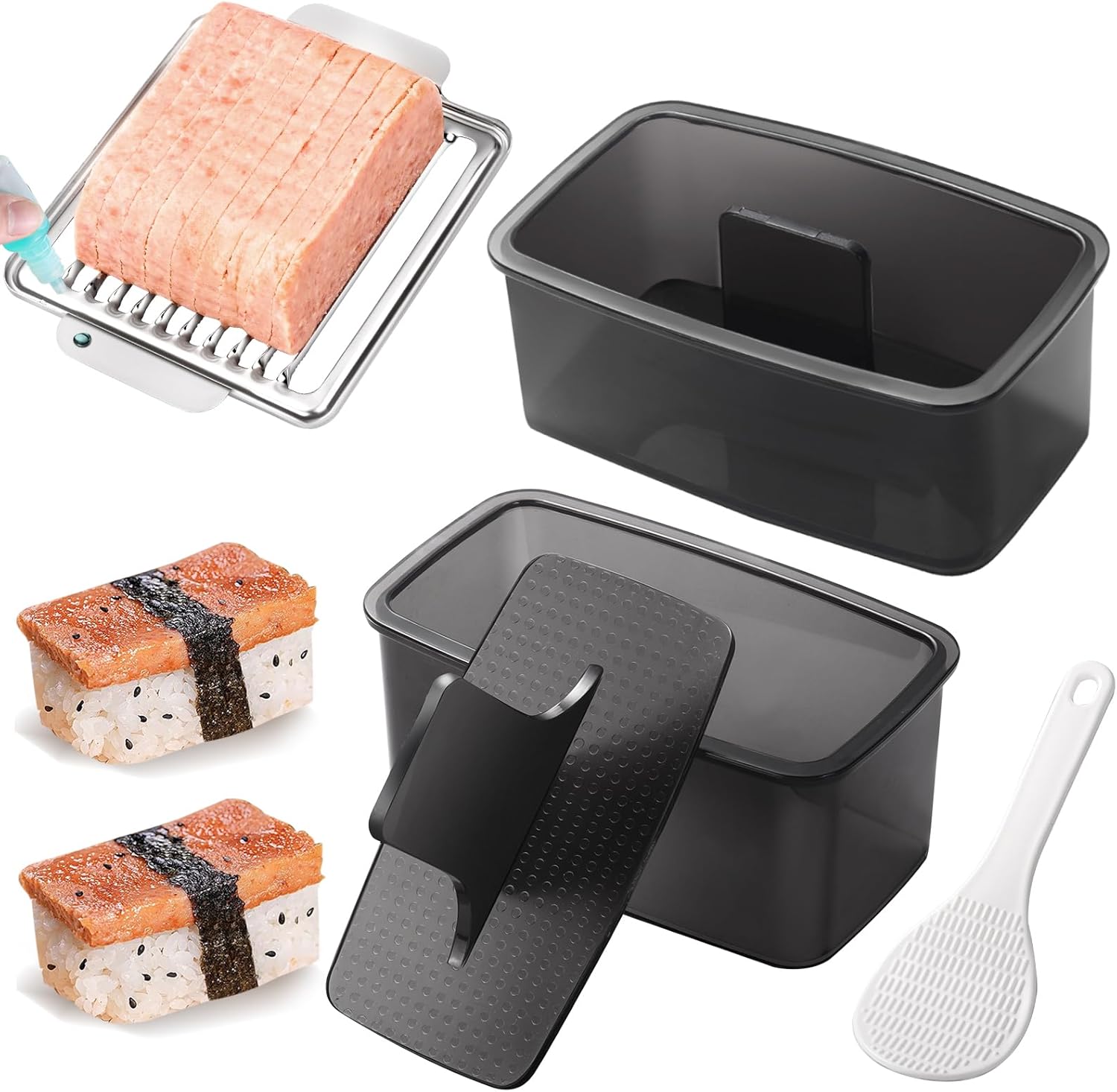 Mubi Press Mold Kit，Onigiri Mold Triangle，4 Pack Japanese Rice Cooker Kit for Lunch Bento - Image 2