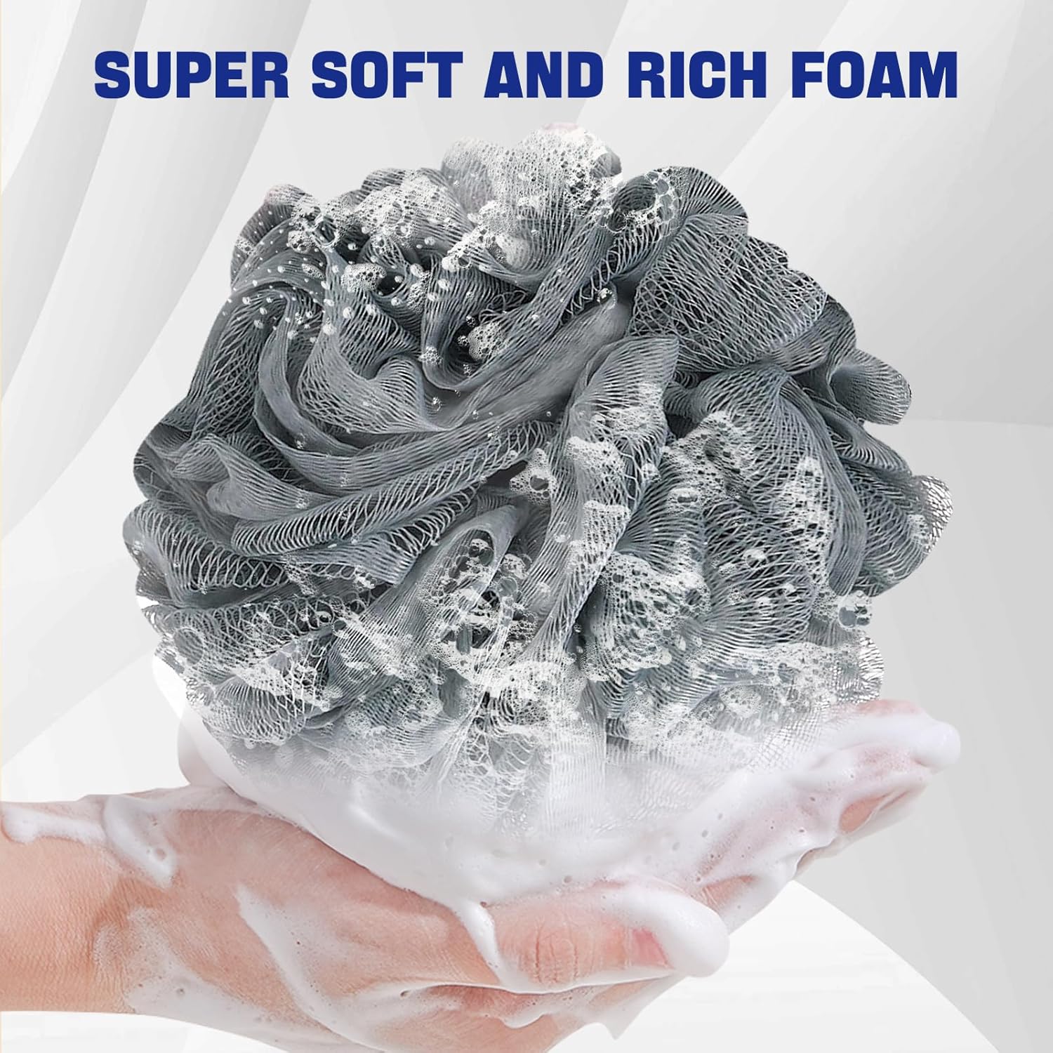 Loofah Bath Sponge Shower Loofah Shower Puff Soft Assorted Color Big 4 Pack - Image 3