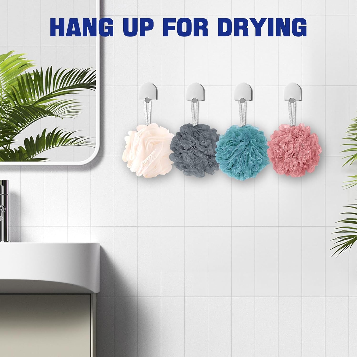 Loofah Bath Sponge Shower Loofah Shower Puff Soft Assorted Color Big 4 Pack - Image 5