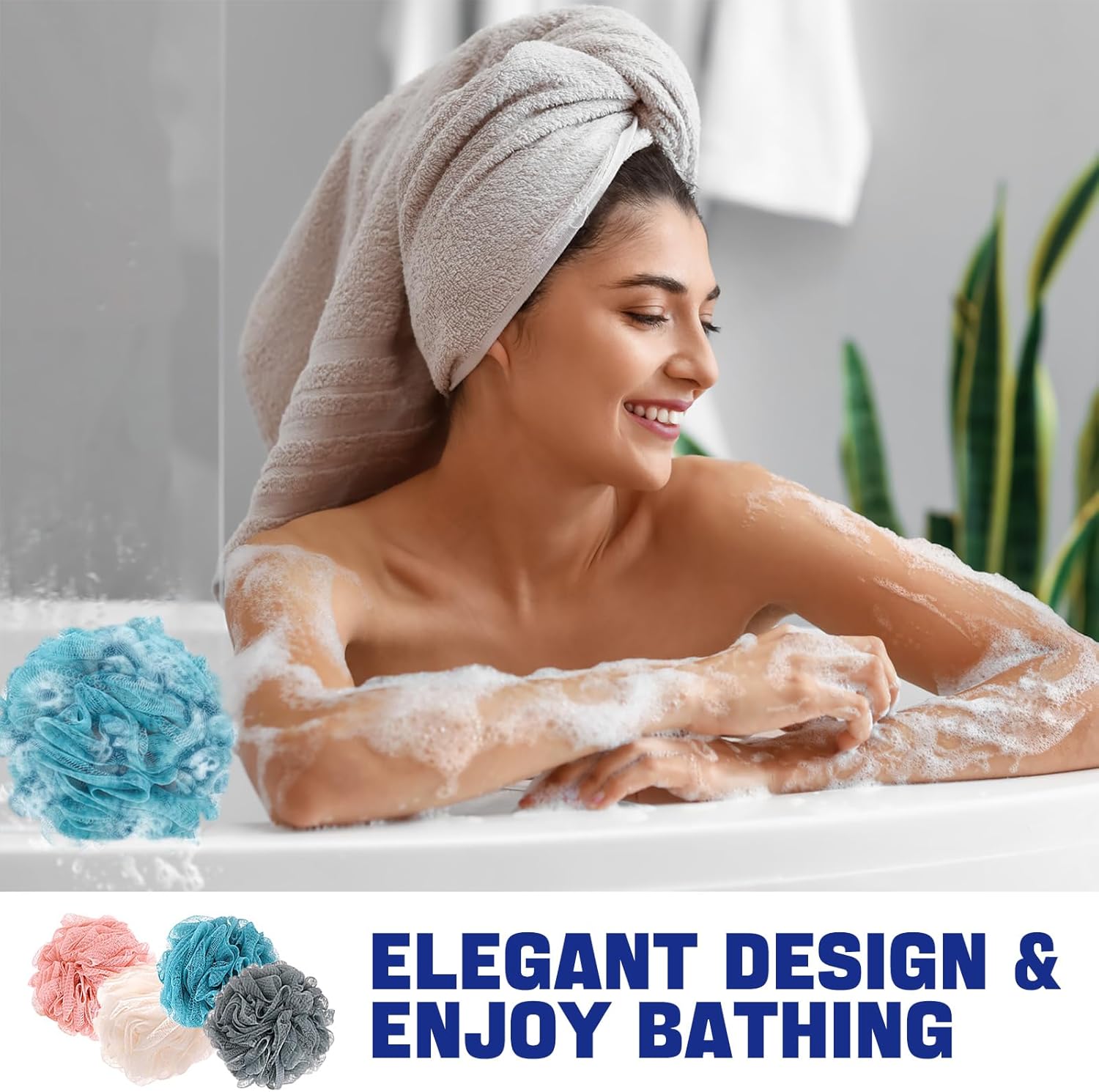 Loofah Bath Sponge Shower Loofah Shower Puff Soft Assorted Color Big 4 Pack - Image 7