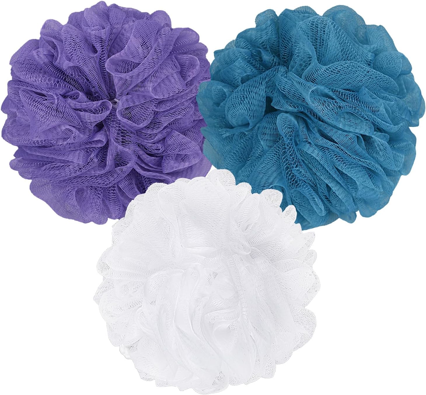 Bath Sponge Loofah Sponge Bath Puffs Shower Pouf Body Scrubber Exfoliating Soft 3 Pack - Image 1