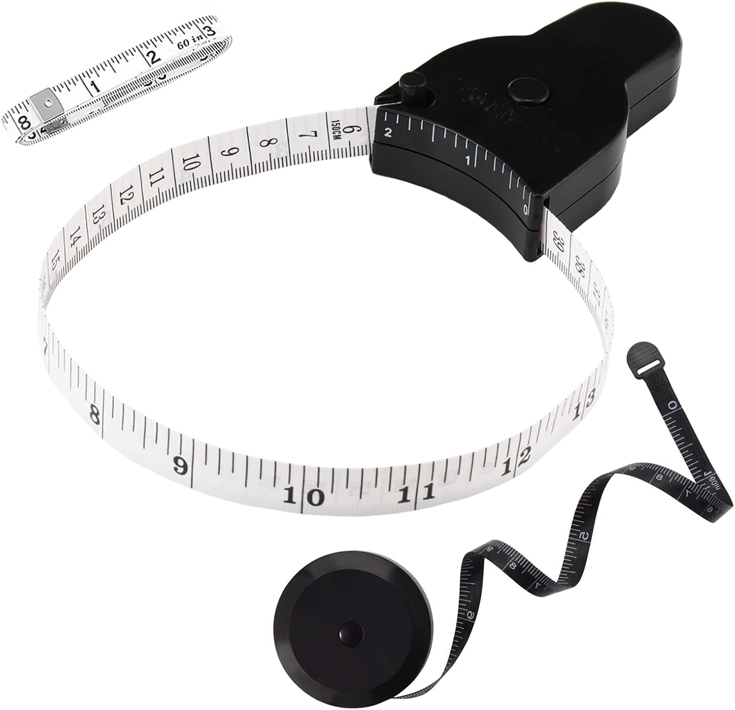 Automatic Telescopic Tape Measure, Body Measure Tape 60 inch (150cm), Self-Tightening Retractable Measuring Tape for Body Accurate Way to Track Weight Loss Mcle Gain by One Hand, 3 Piece - Image 1