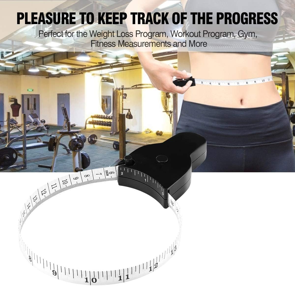 Automatic Telescopic Tape Measure, Body Measure Tape 60 inch (150cm), Self-Tightening Retractable Measuring Tape for Body Accurate Way to Track Weight Loss Mcle Gain by One Hand, 3 Piece - Image 3