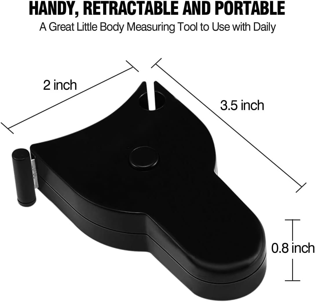 Automatic Telescopic Tape Measure, Body Measure Tape 60 inch (150cm), Self-Tightening Retractable Measuring Tape for Body Accurate Way to Track Weight Loss Mcle Gain by One Hand, 3 Piece - Image 6