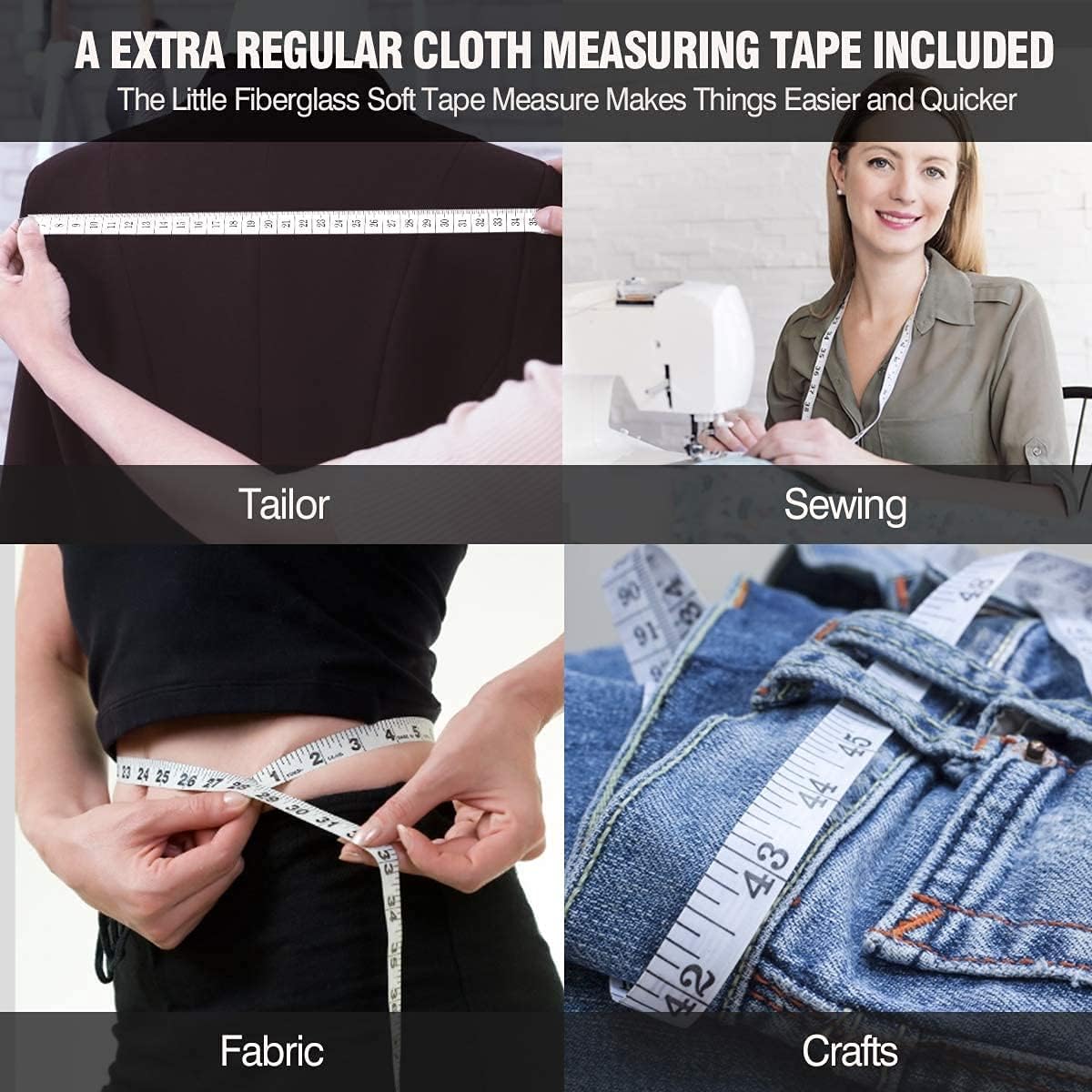 Automatic Telescopic Tape Measure, Body Measure Tape 60 inch (150cm), Self-Tightening Retractable Measuring Tape for Body Accurate Way to Track Weight Loss Mcle Gain by One Hand, 3 Piece - Image 7