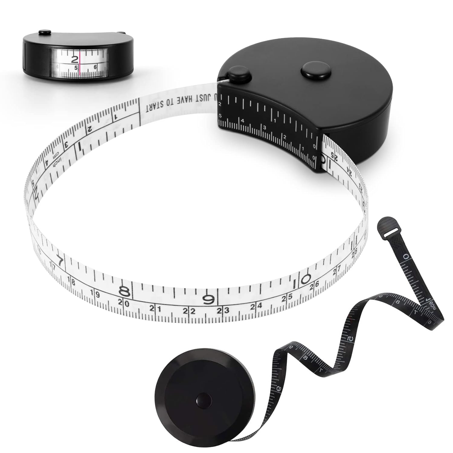 Upgraded Body Tape Measure for Weight Loss, Fitness, Bodybuilding, Mcle Gain. Lock Pin, Retractable Button, Soft Sewing Tape for Tailors, Measures Body Part Circumferences, 60Inch/150cm, 2Pcs - Image 1