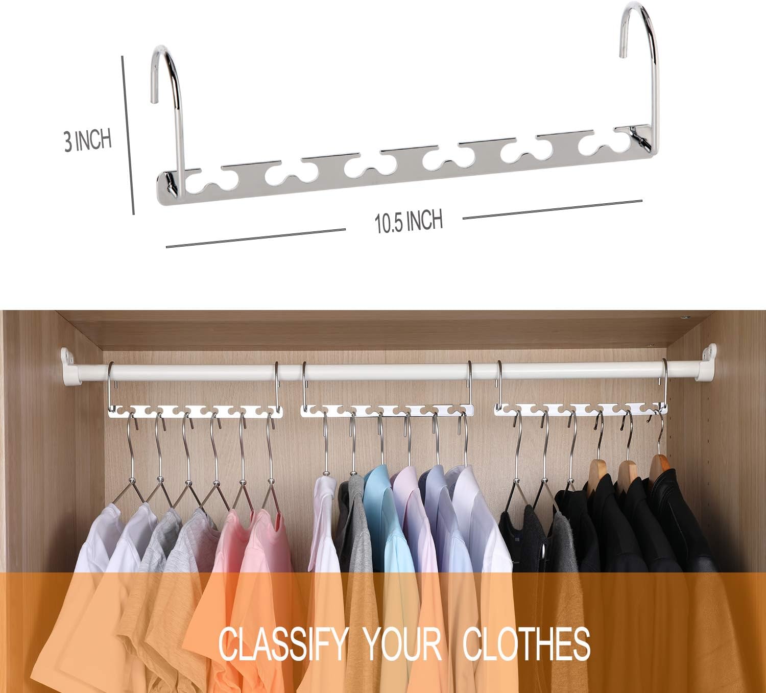 Space Saving Hangers Metal Hanger Magic Cascading Hanger Closet Clothes Organizer(4 Pack) - Image 3