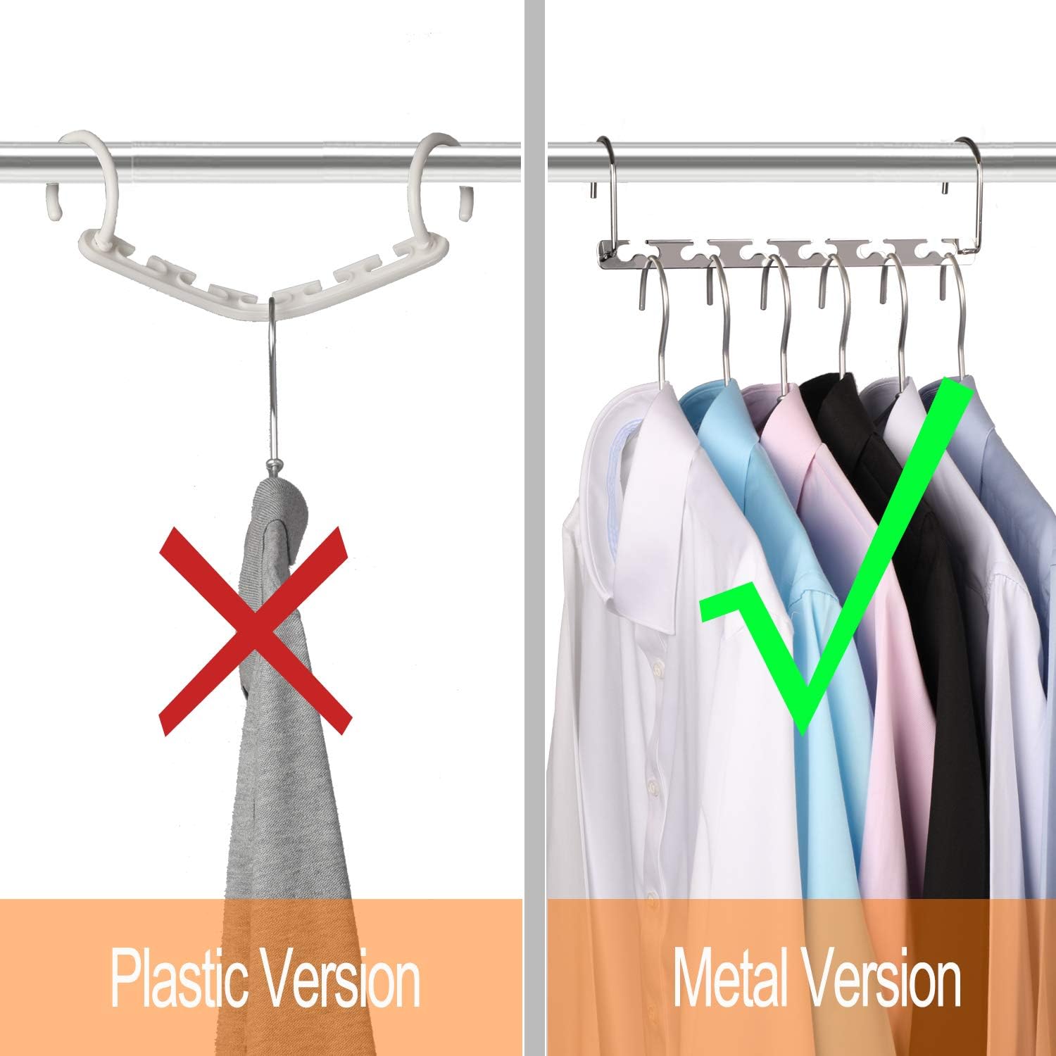 Space Saving Hangers Metal Hanger Magic Cascading Hanger Closet Clothes Organizer(4 Pack) - Image 4