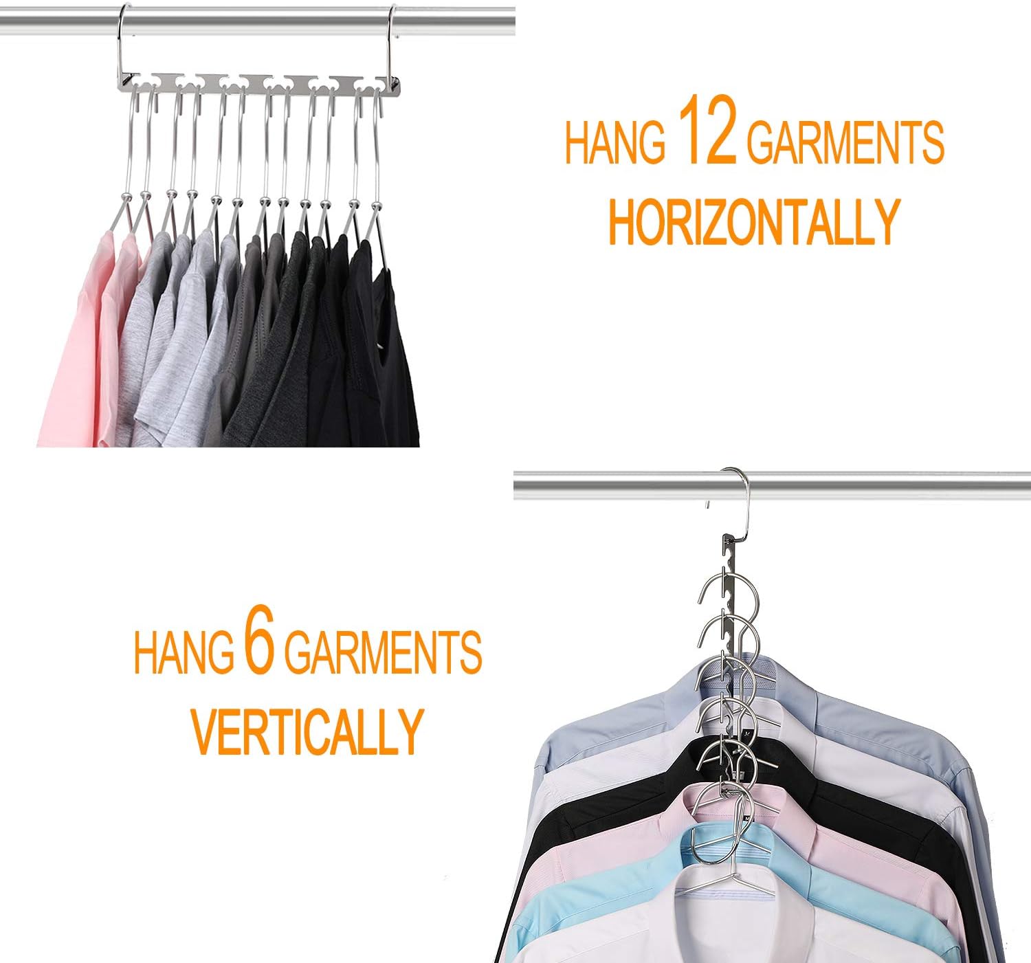 Space Saving Hangers Metal Hanger Magic Cascading Hanger Closet Clothes Organizer(4 Pack) - Image 5