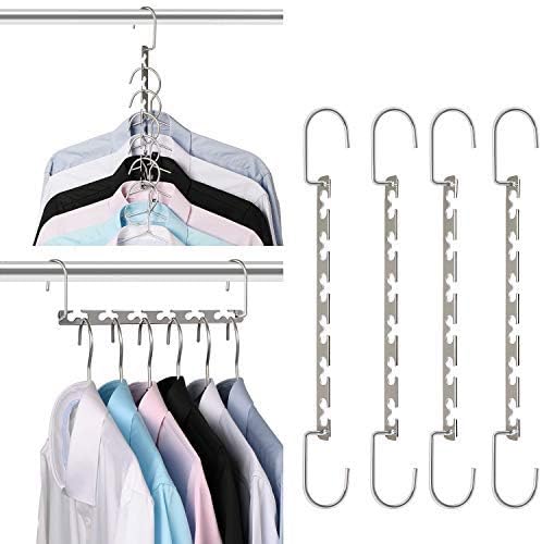 Space Saving Hangers Metal Hanger Magic Cascading Hanger Closet Clothes Organizer(4 Pack) - Image 8