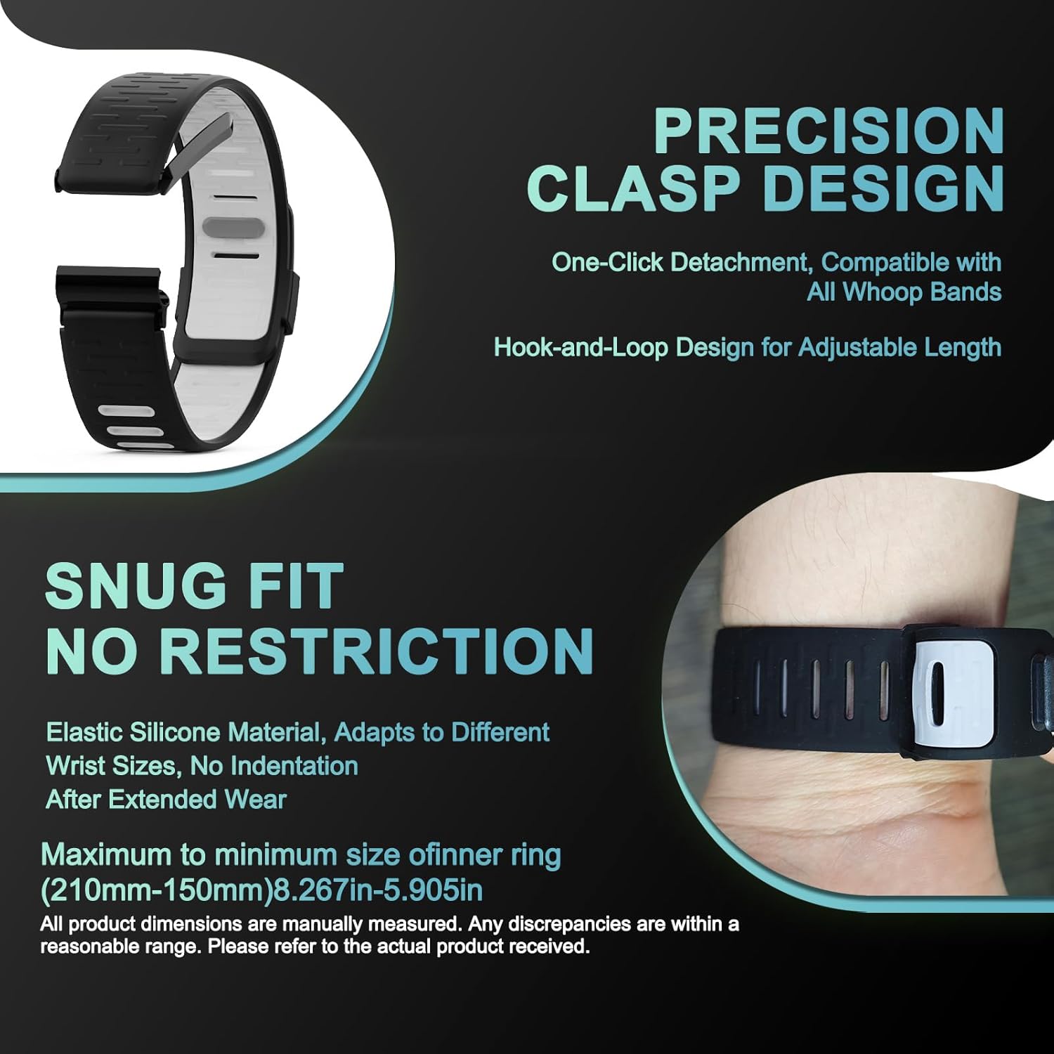 Silicone Wristband Compatible with Whoop 4.0, Quick fit Soft and Washable Sports Loop Strap for Men & Women - Image 5