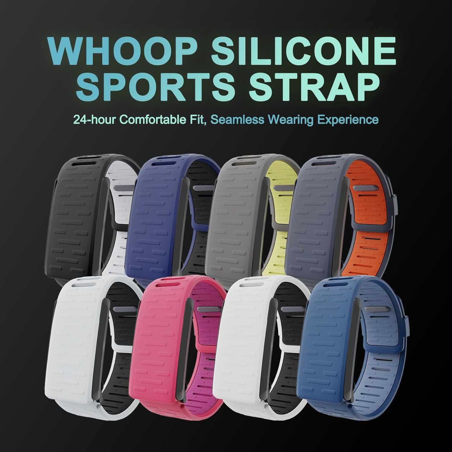 Silicone Wristband Compatible with Whoop 4.0, Quick fit Soft and Washable Sports Loop Strap for Men & Women - Image 8