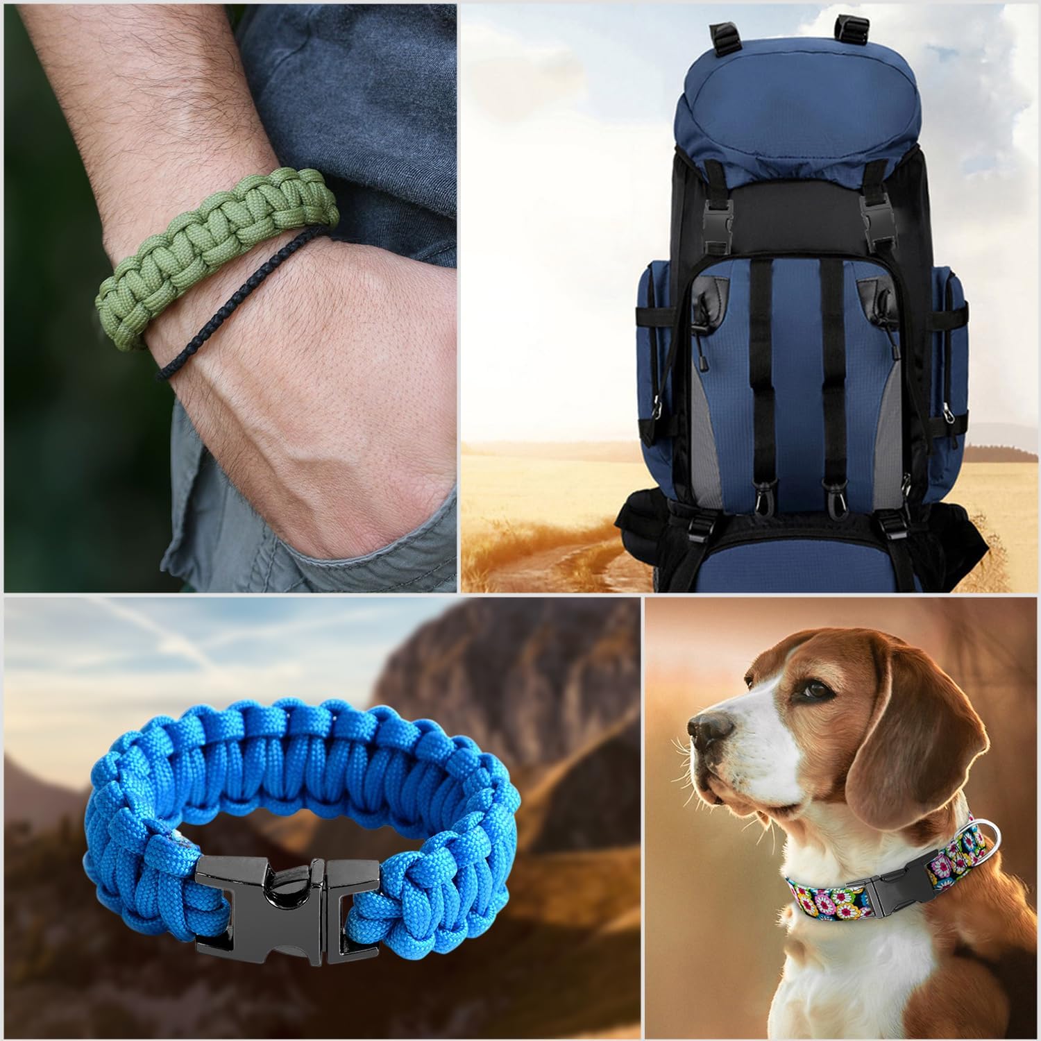 CooBigo Metal Side Release Buckle Webbing Buckle Paracord Bracelet Clasps for Leather Strap Dog Collars Harness Belt - Image 3