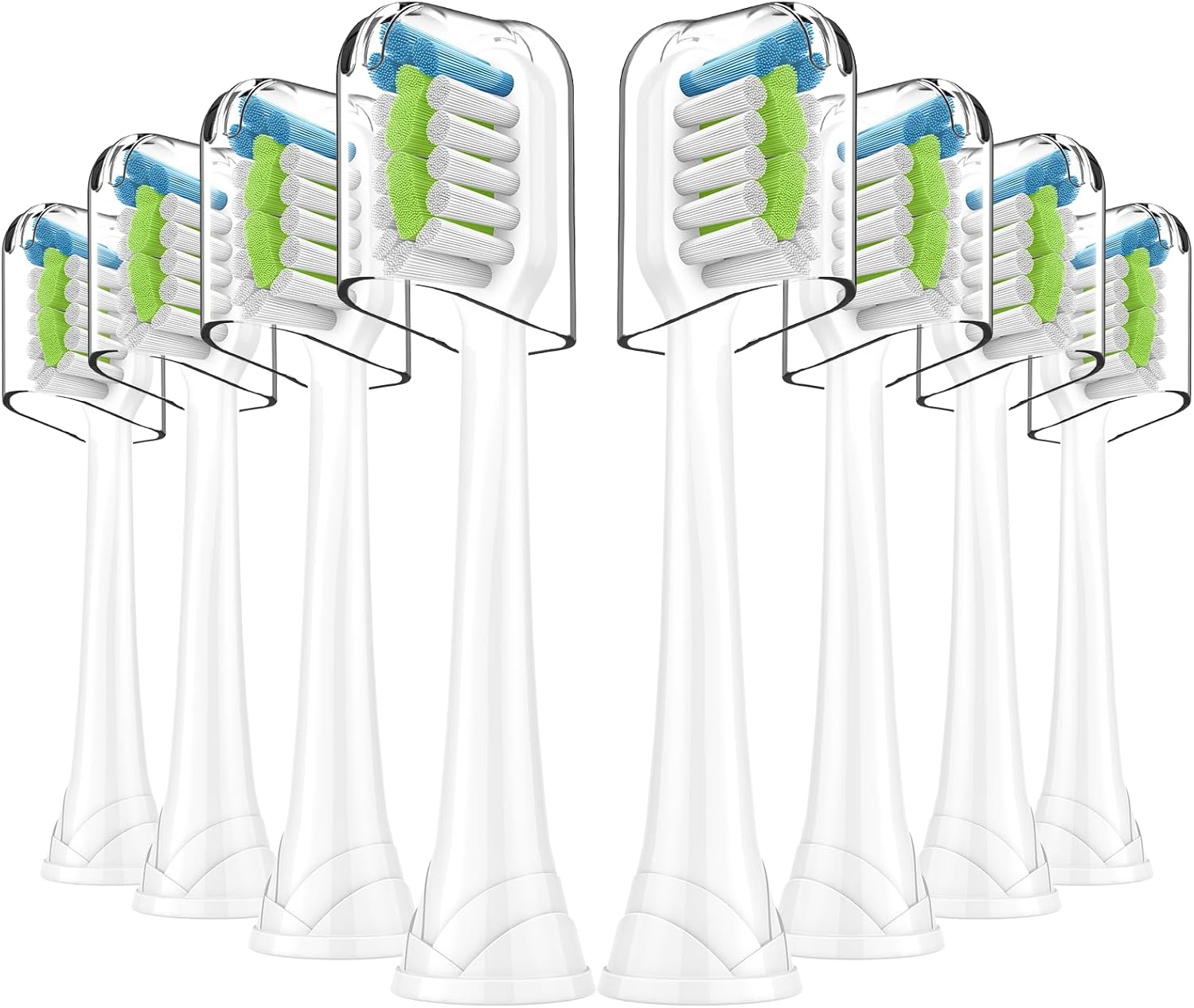 Replacement Brh Heads Compatible with Philips SoniCare Electric Toothbrhes, Dupont Bristles for Effective Cleaning, Click-on System, 8 Pack, White - Image 1