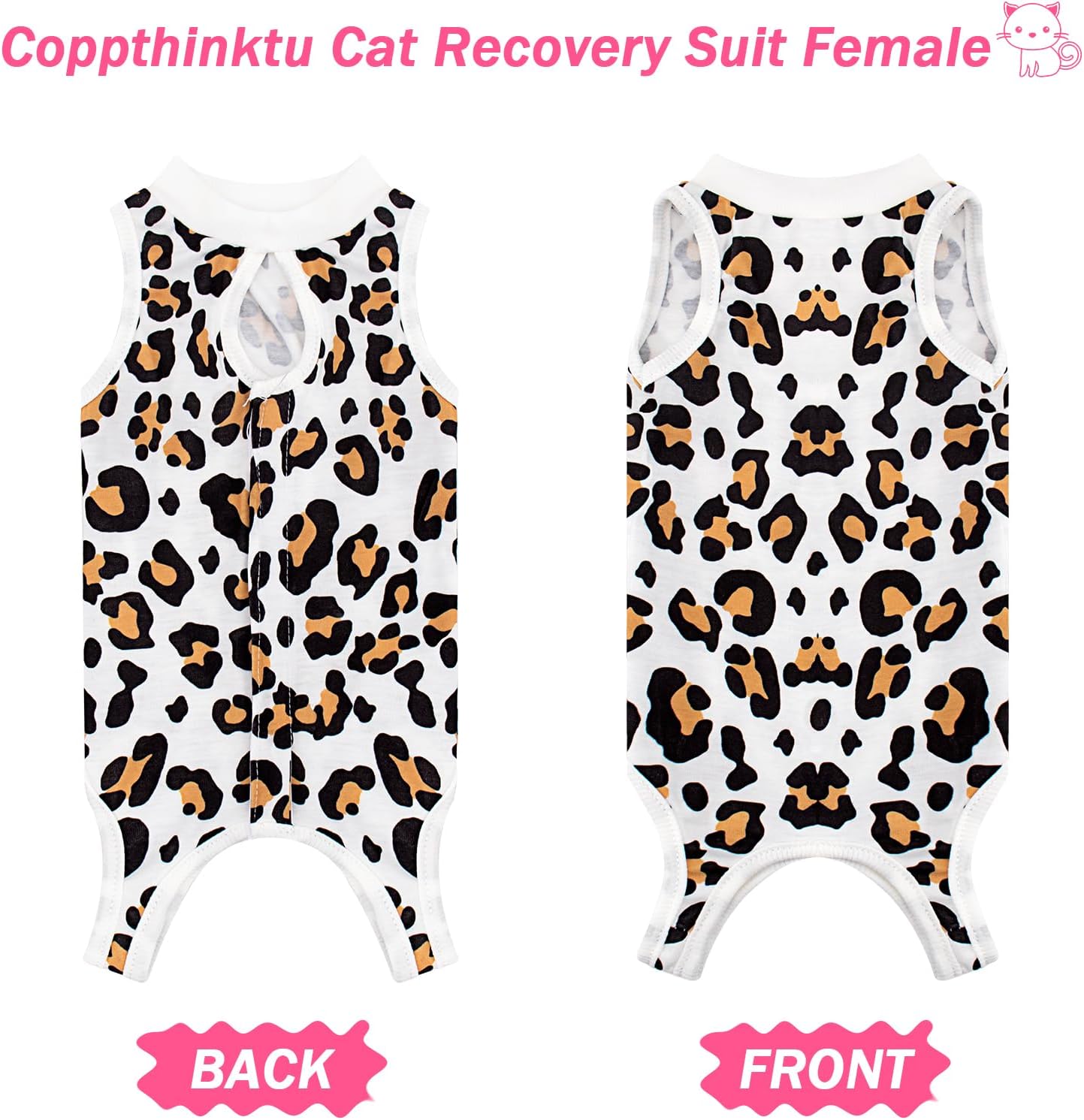 Cat Recovery Suit Female Cats Onesie for Cats, Breathable Cat Surgery Suit for Surgical Abdominal Wounds Skin Diseases, Cute Kitten Spay Recovery Suit E-Collar Alternative Anti Licking - Image 8