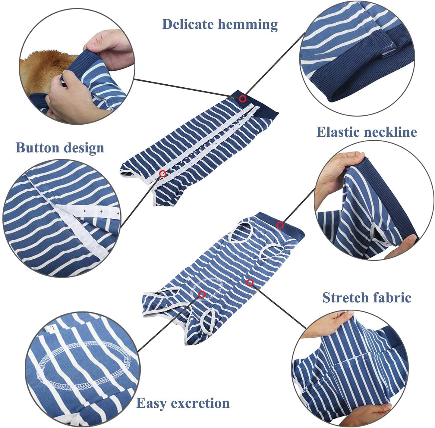 Dog Recovery Suit for Abdominal Wounds, Breathable Dog Surgery Recovery Suit for Dogs, E-Collar Alternative After Surgery Wear Suit for Small/Medium Dogs - Image 2